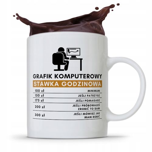 Kubek Prezent Dla Grafika Stawka Godzinowa Z Nadrukiem Ze Zdjęciem na Arena.pl