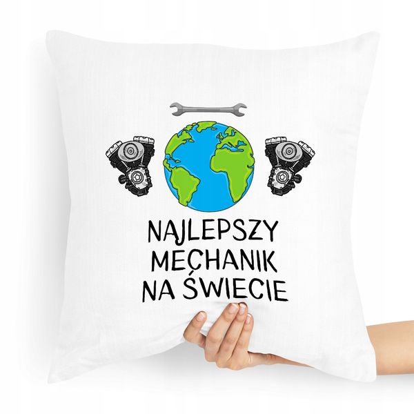 Poduszka Prezent Dla Mechanika Najlepszy Mechanik Z Nadrukiem Ze Zdjęciem zdjęcie 1