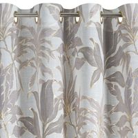 Zasłona gotowa ANELI 135x250 beżowa złoty nadruk eko przelotki