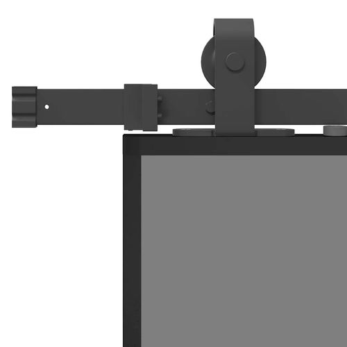 Drzwi przesuwne z zestawem okuć czarne 76x205cm szkło hartowane na Arena.pl