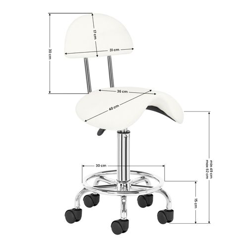 Taboret kosmetyczny 6001 biały na Arena.pl