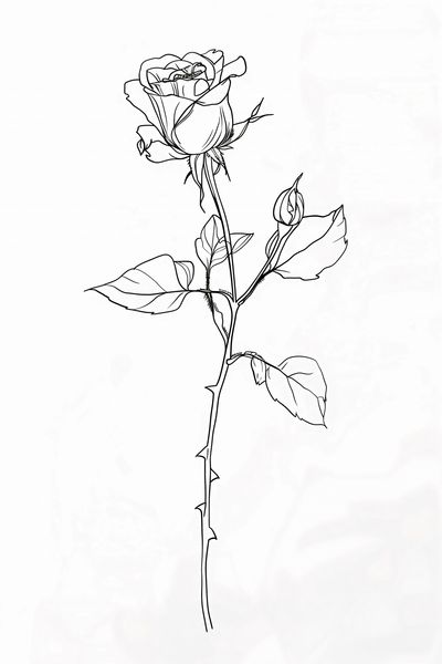 Plakat 30x45cm Kontur Róży zdjęcie 1