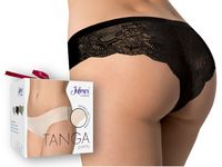 Majtki KORONKOWE damskie figi JULIMEX TANGA czarne - M