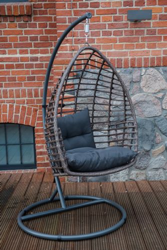 Fotel wiszący z brązowego  technorattanu PIATTO na Arena.pl