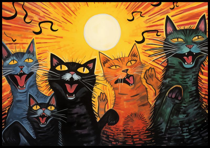 Plakat 100x70cm Kocie Koncertowanie zdjęcie 2