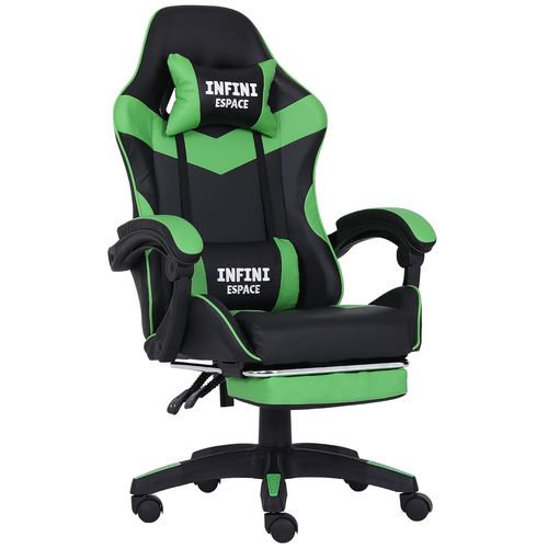 Fotel Gamingowy z podnóżkiem INFINI ESPACE Green na Arena.pl