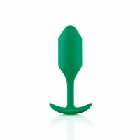 b-vibe snug plug 2 green - anatomiczny korek silikonowy, zielony, 111.5g