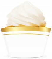 PAPILOTKI OWIJKI PAPIEROWE do babeczek Biało-złote 6 szt