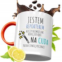 Kubek Pomarańczowy Dla Dziennikarza Prezent Z Nadrukiem Ze Zdjęciem