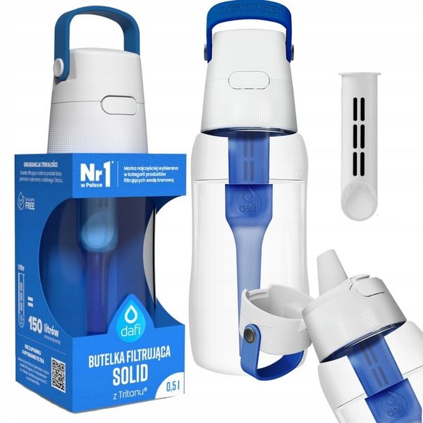 Niebieska butelka filtrująca Dafi SOLID 0,5L zdjęcie 1