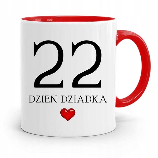 Kubek Czerwony Dla Dziadka Dzień Dziadka 22 Z Nadrukiem Ze Zdjęciem zdjęcie 1