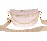 Laura Biaggi - torebka nerka listonoszka jasny różowy mat pikowany JP71