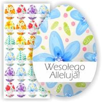 NAKLEJKI etykiety jajka pisanki kolorowe WIELKANOC prezent 24 szt.