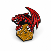 Roll 20 | 3 cm | Metal Emalia | Przypinka Gamingowa | Dungeons and Dragons