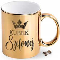 KUBEK ZŁOTY ELEGANCKI STYLOWY DLA SZEFOWEJ KUBEK SZEFA PREZENT
