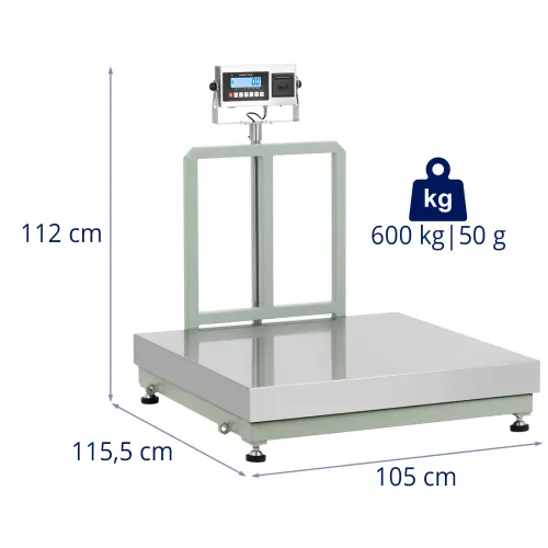 Waga platformowa z drukarką etykiet LCD 100 x 100 cm 600 kg / 50 g na Arena.pl