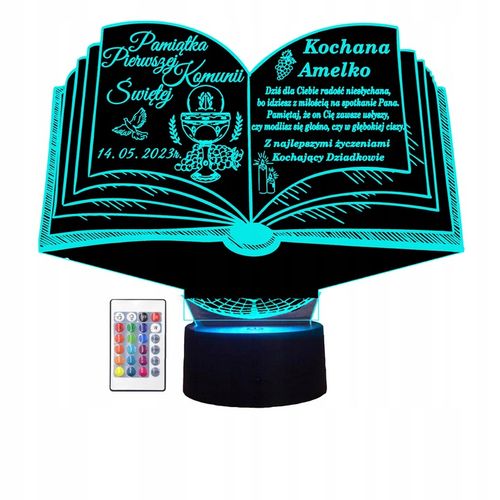 Lampka Pamiątka Pierwszej I Komunii Świętej Podziekowanie Imię Grawer na Arena.pl