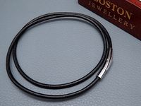 GRUBY RZEMIEŃ RZEMYK NA SZYJĘ PRAWDZIWA SKÓRA NATURALNA 50CM STAL 316L