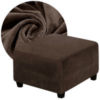 POKROWIEC NA PODNÓŻEK PUF ELASTYCZNY WELUR PREMIUM PLUSZ BRĄZOWY