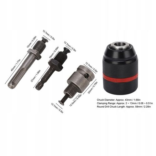 UCHWYT WIERTARSKI BEZKLUCZOWY SAMOZACISKOWY 1/2 + ADAPTER x3 na Arena.pl