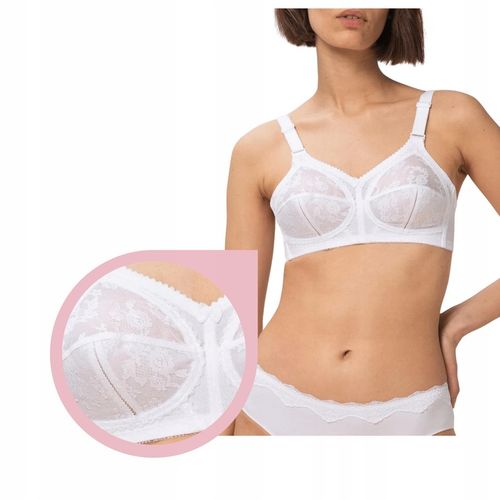 Biustonosz miękki bez fiszbin stanik wygodny biały Triumph Doreen 85D na Arena.pl