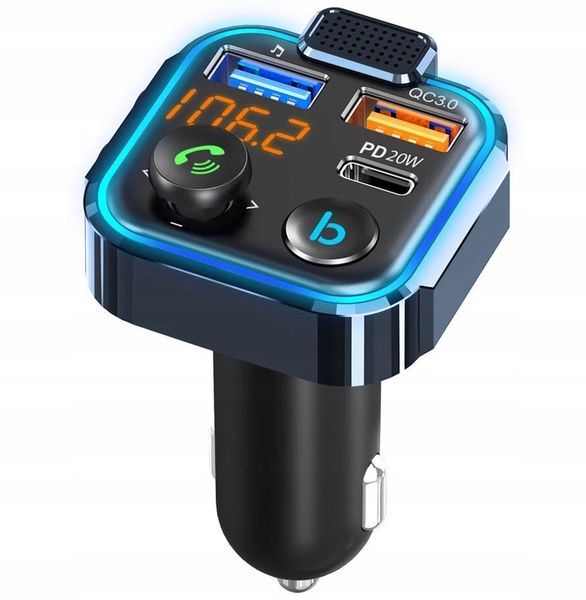 TRANSMITER FM BLUETOOTH SZYBKA ŁADOWARKA QC USB PD zdjęcie 9