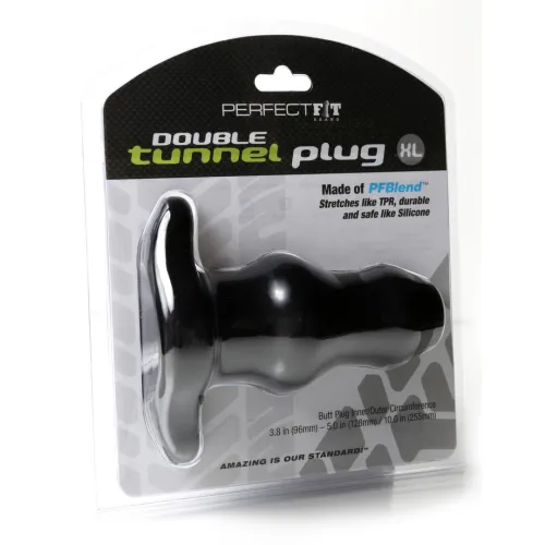 perfect fit double tunnel plug xl black - anatomiczna zatyczka tunelowa na Arena.pl