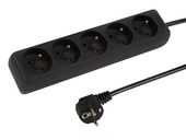 Przedłużacz sieciowy PR-570P 5-Gniazd z uziemieniem 3m czarny 3x1,5mm
