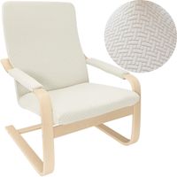 POKROWIEC NA FOTEL FINKA ELASTYCZNY ŻAKARD JODEŁKA PREMIUM KREMOWY