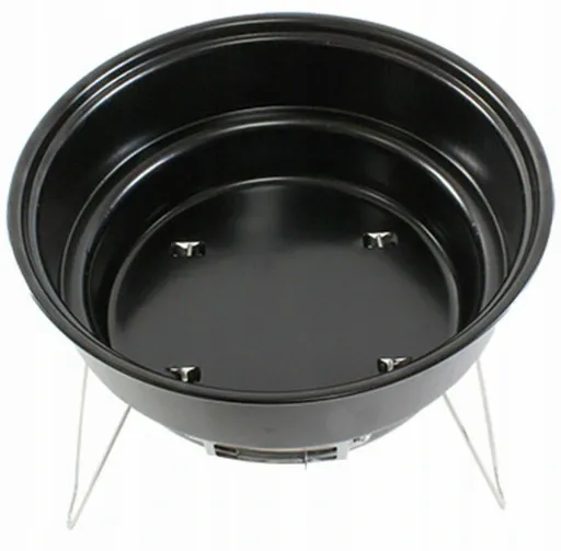 GRILL TURYSTYCZNY SKŁADANY PRZENOŚNY OKRĄGŁY Z UCHWYTEM CZARNY 26CM AG225B zdjęcie 4
