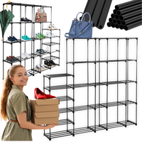 Szafa modułowa składana metalowa rama regał półka stojak na odzież buty