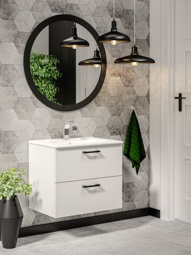 Szafka łazienkowa wisząca LUNA 80 biały z umywalką Alto (W2) na Arena.pl