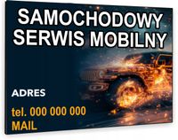 TABLICZKA REKLAMOWA szyld z dibondu nadruk 40x30 samochodowy serwis mobilny