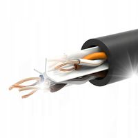 Kabel Sieciowy Lan Cat6 Przewód Internetowy Cat 6 UTP RJ45 Kat Czarny 15 m