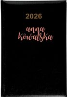 KALENDARZ A5 2026 TYGODNIOWY TERMINARZ IMIĘ NAZWISKO, ELEGANCKA OKŁADKA