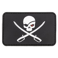 Naszywka z rzepem ,,CZASZKA Z MIECZAMI'' 8 x 5 cm