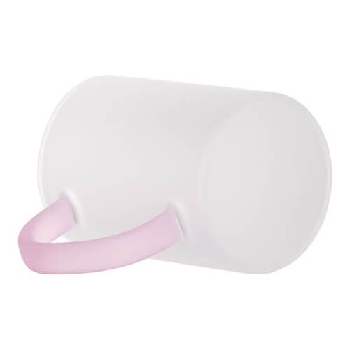 Szklanka 360 ml szroniona z różowym uszkiem do sublimacji na Arena.pl