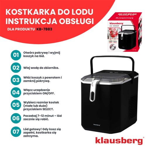 automatyczna kostkarka do lodu 1,2l 100w klausberg kb-7883 na Arena.pl