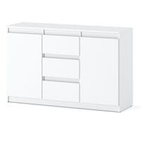 Komoda Biała Z 3 Szufladami 120cm Do Salonu Sypialni Pokoju Młodzieżowego