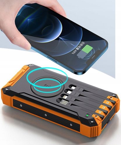 POWERBANK ŁADOWARKA PANEL SOLARNY INDUKCYJNY 30000mAh 6xUSB LATARKA 2x LED na Arena.pl