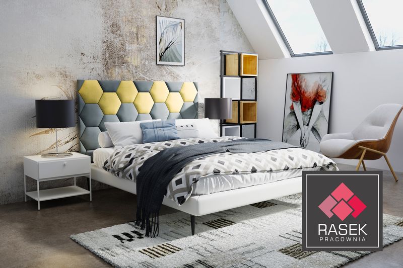 PANEL ŚCIENNY TAPICEROWANY HEKSAGON PLASTER ROZ. M zdjęcie 3