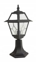 Lampa stojąca zewnętrzna retro 47 cm czarna witrażowe szkło IP43 SU-MA