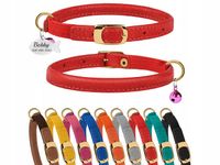 Obroża dla Kota Skórzana Okrągła z identyfikatorem Grawerem