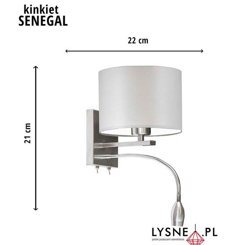 Lampka ścienna SENEGAL abażur walec na Arena.pl