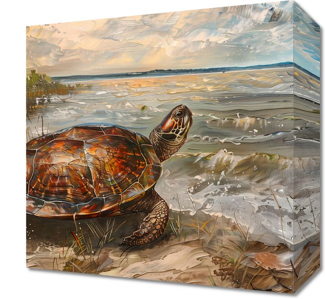 Obraz 30x30cm Nadmorski Żółw zdjęcie 1