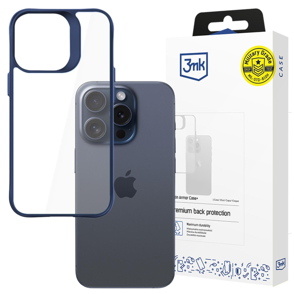Apple iPhone 15 Pro - 3mk Satin Armor Case+ Blue zdjęcie 4