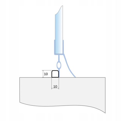 PRÓG AKRYLOWY DO KABINY PRYSZNICOWEJ LISTWA 100cm | 10x10mm | na Arena.pl