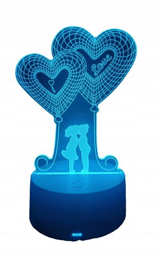 LAMPKA NOCNA LED DLA DZIEWCZYNY SERCA WALENTYNKI ZAKOCHANA PARA pilot na Arena.pl