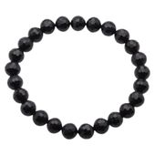 Bransoletka - Turmalin czarny fasetowane kulki 8mm 19 cm