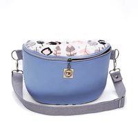 Torebka-Nerka Błękitna z Motywem Piórek – 3w1 Handmade